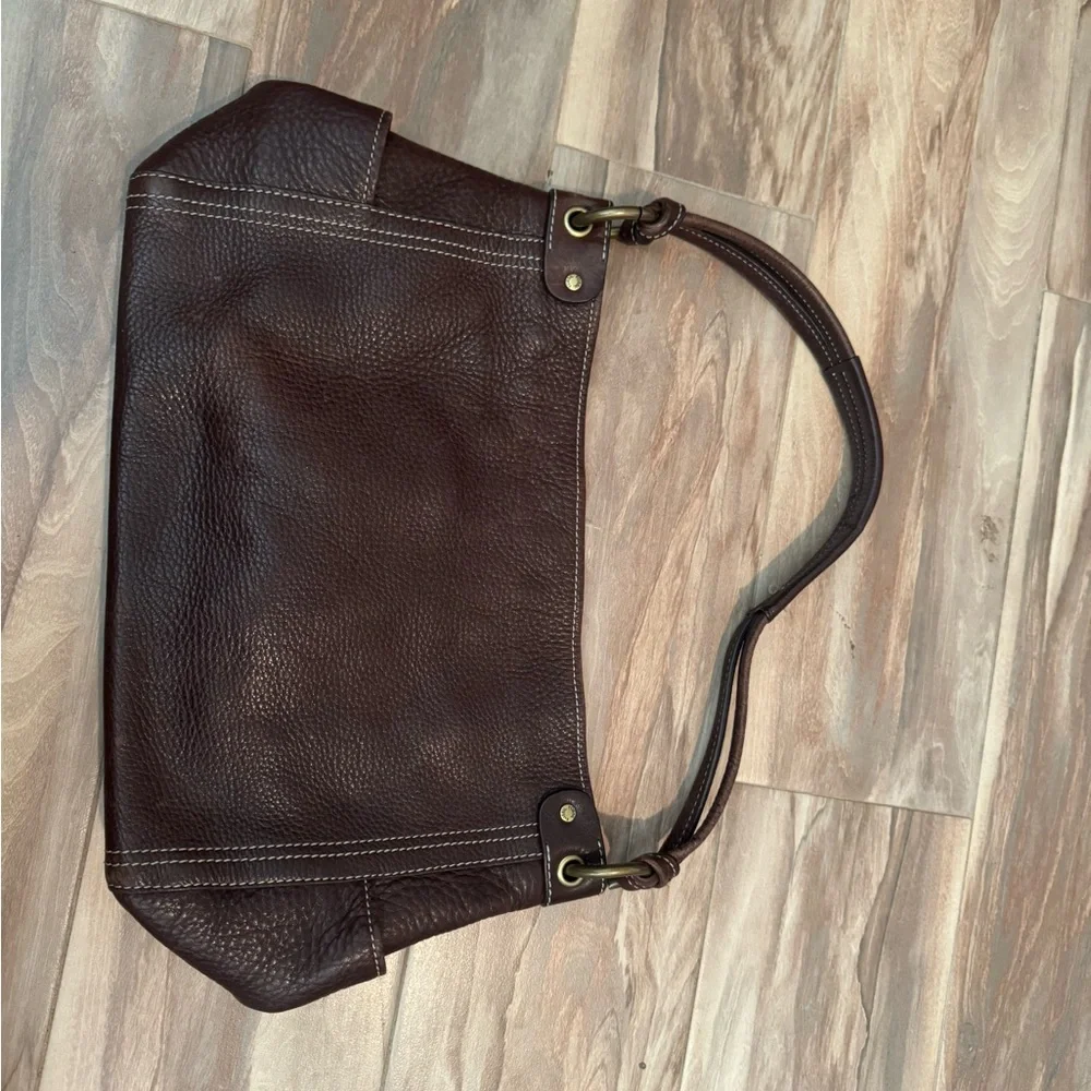 Fossil Dark Brown Leather Shoulder Bag 💼 - Picture 3 of 6